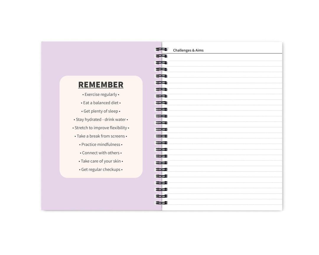 Better Health - Exercise, Nutrition & Wellness Journal - Stay healthy with our handy, simple tracking charts - A5 size with 104 undated pages - For A Happier, Healthier Life (Lilac)