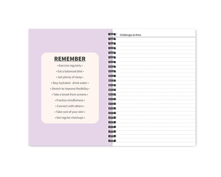 Better Health - Exercise, Nutrition & Wellness Journal - Stay healthy with our handy, simple tracking charts - A5 size with 104 undated pages - For A Happier, Healthier Life (Lilac)