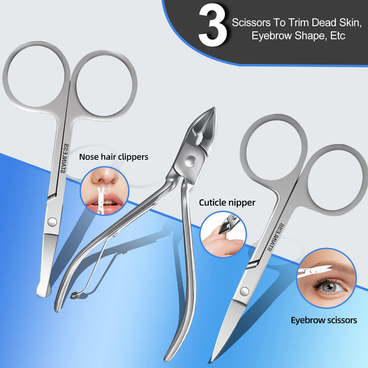 Manicure Set 30 in 1 Fingernail Clipper Set,RedFlow Nail Clippers & Toenail Clippers,Manicure Kit,Pedicure Kit,Suitable for Travel Manicure Tools,Nail Kit with Everything Profe (Black)