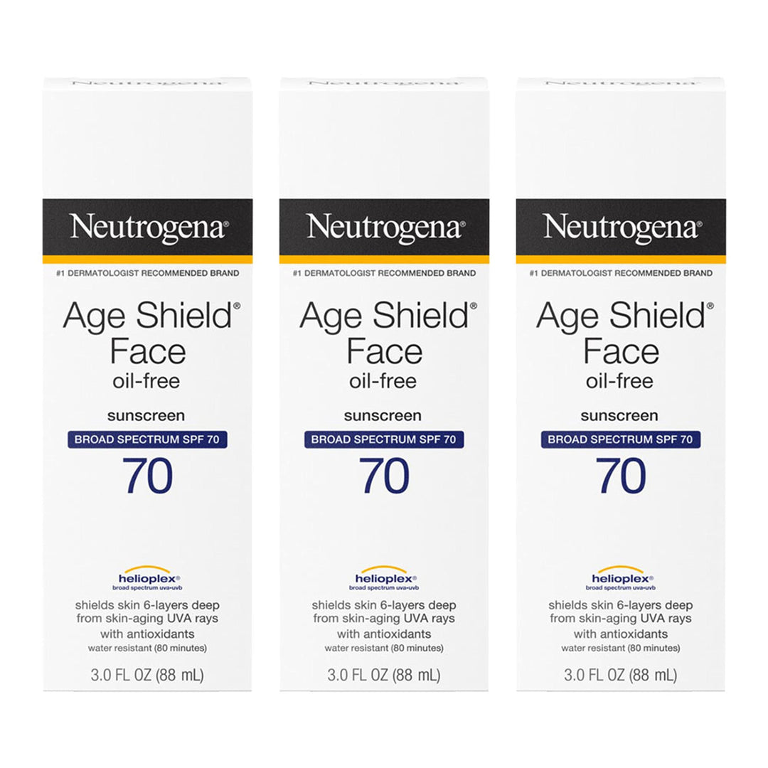 Neutrogena Age Shield Face Oil-Free Sunscreen Lotion With Broad Spectrum Spf 70, Non-Comedogenic Moisturizing Sunscreen To Help