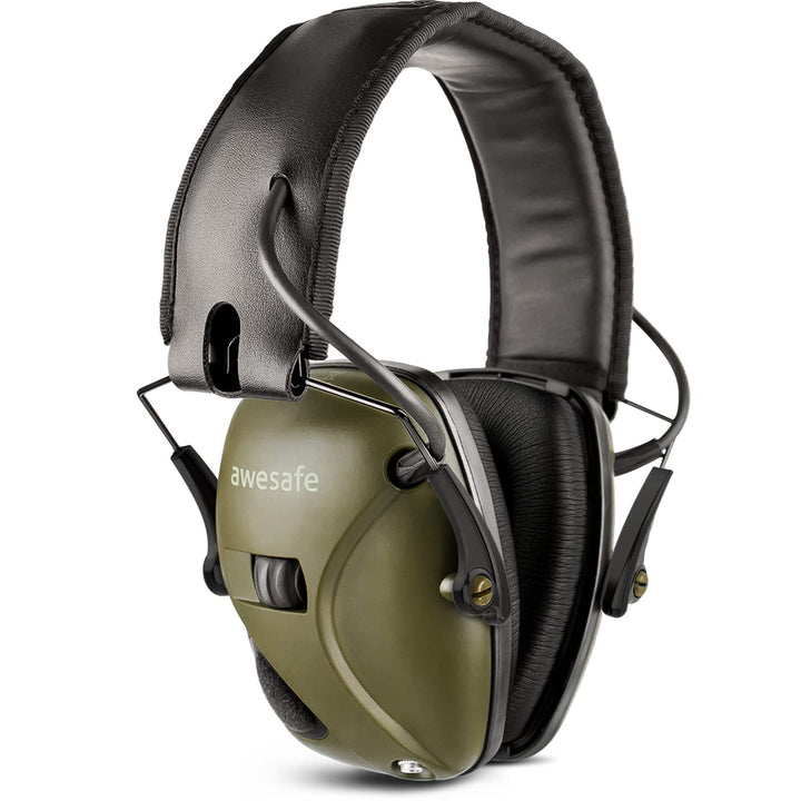 awesafe Electronic Shooting Earmuffs Ear Hearing Protection Headphones for Shooter Gun Range Noise Reduction Sound Amplification (Green)