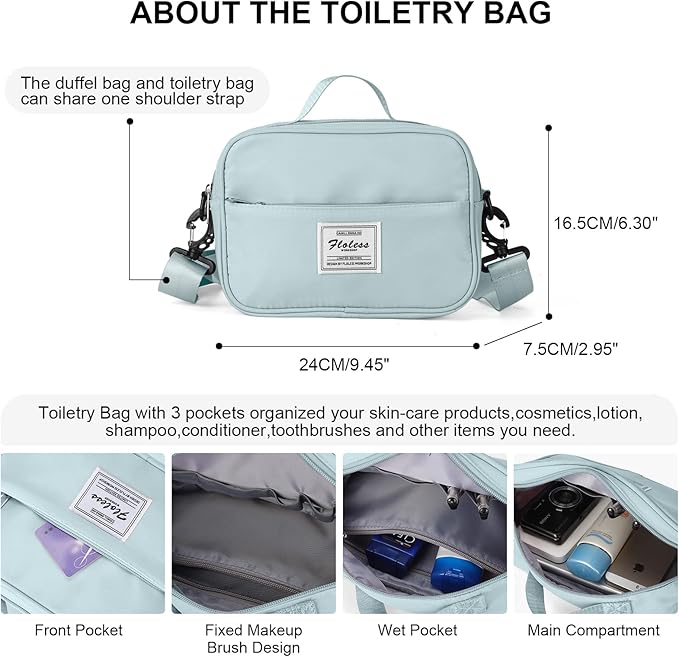 Travel Duffel Bag,Sports Tote Gym Bag,Shoulder Weekender Overnight Bag for Women