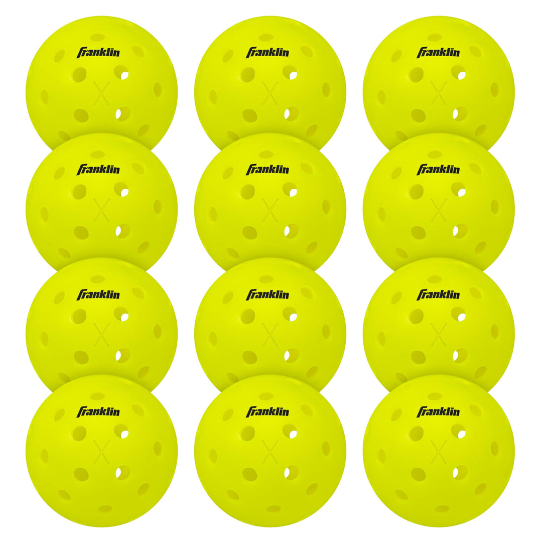 Franklin Sports Outdoor - X-40 Pickleball Balls - USA (USAPA) Approved - 12 Pack Outside - Optic Yellow - US Open Ball
