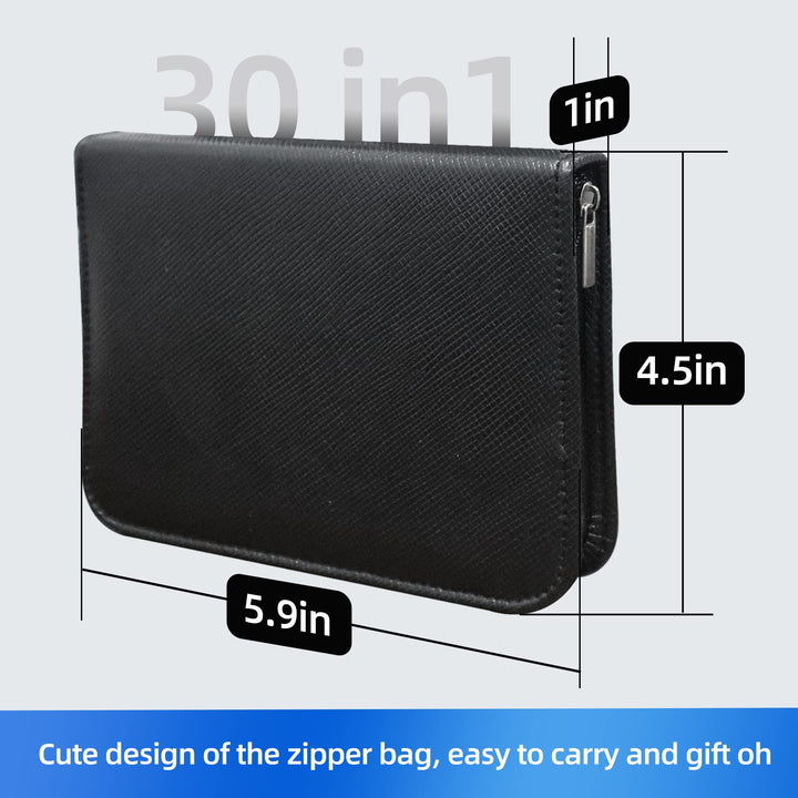 Manicure Set 30 in 1 Fingernail Clipper Set,RedFlow Nail Clippers & Toenail Clippers,Manicure Kit,Pedicure Kit,Suitable for Travel Manicure Tools,Nail Kit with Everything Profe (Black)