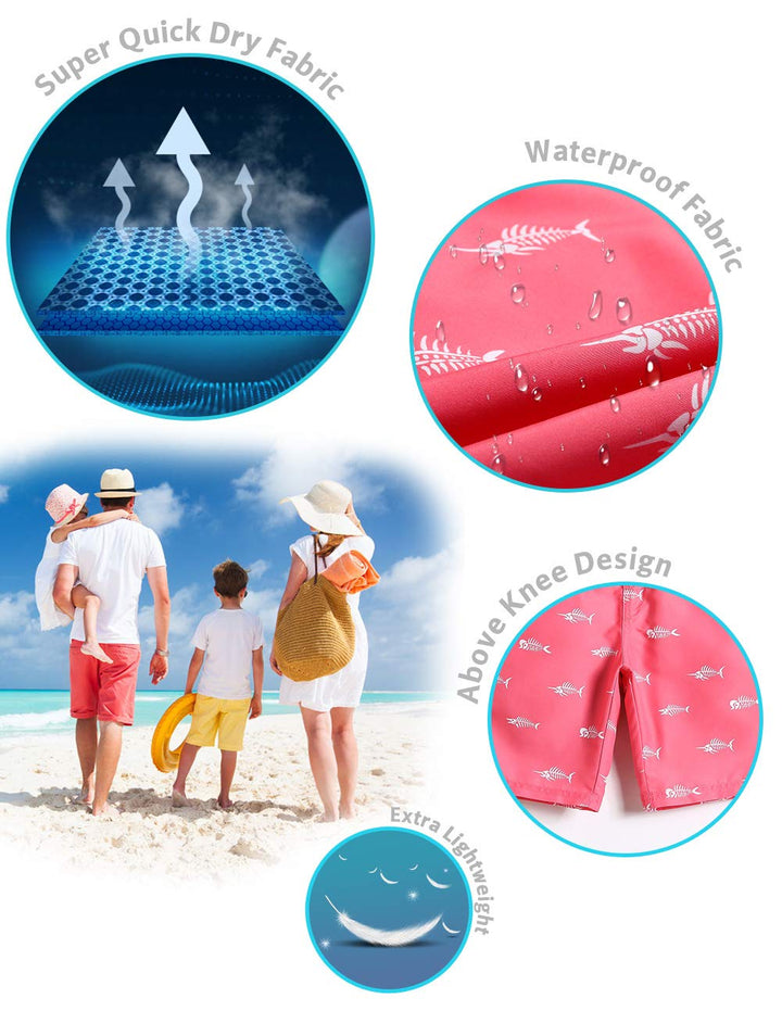 maamgic Boys Swim Trunks Toddler Swim Shorts Little Boys Bathing Suit Swimsuit Toddler Boy Swimwear,Pink,2 T