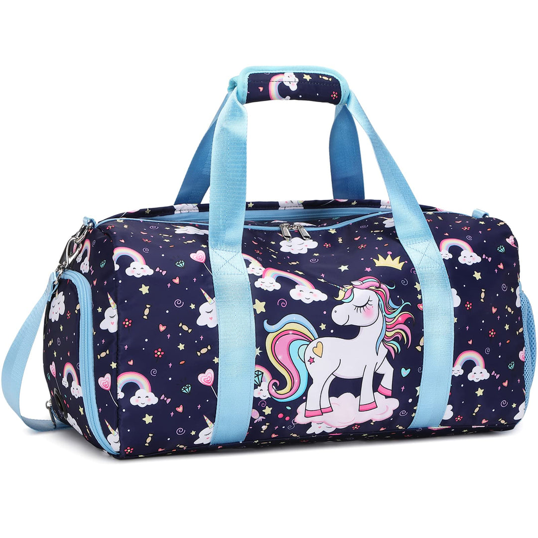 Sports Duffel for Girls Dance Bag Duffle Bag Teen Girls Gymnastics Bag Overnight Weekender Bag Teen Gym Bag Travel Duffle Sleepover Carry On Bag Ballet Bag with Shoe Compartments