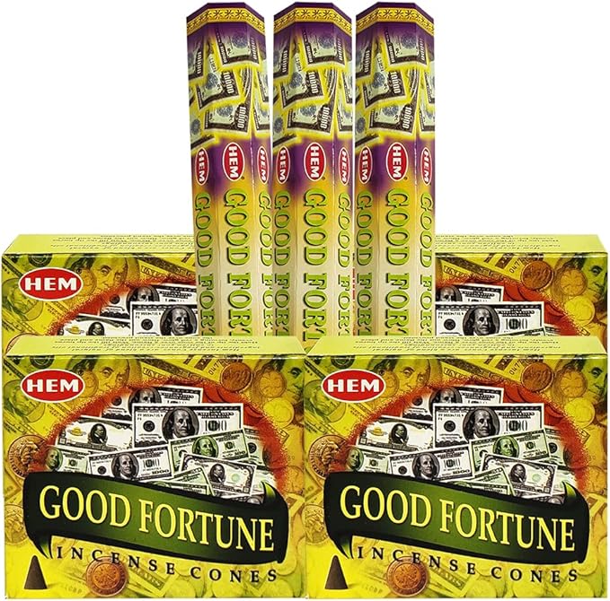 Good Fortune Incense sticks and cone incense holder variety pack bundle insence insense insienso