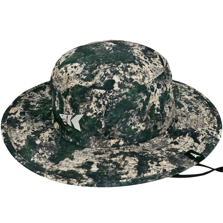 KastKing Safari Hunting Hat for Men, Unique, Pattern Boonie Hat, Sun Protection, Adjustable, Breathable Hiking Military Hats, Boulder Camo Origins Brown