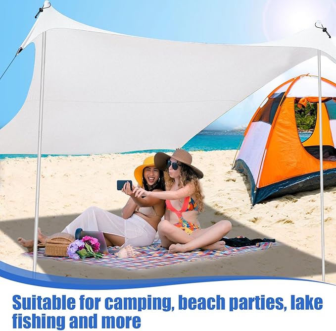 Beach Tent Poles Replacement - 6ft11in Extra Poles fits Neso Grande Canopy, 2 Packs Foldable Portable Aluminum Alloy Repairing Fixing Accessories for Camping Parties Fishing Hiking