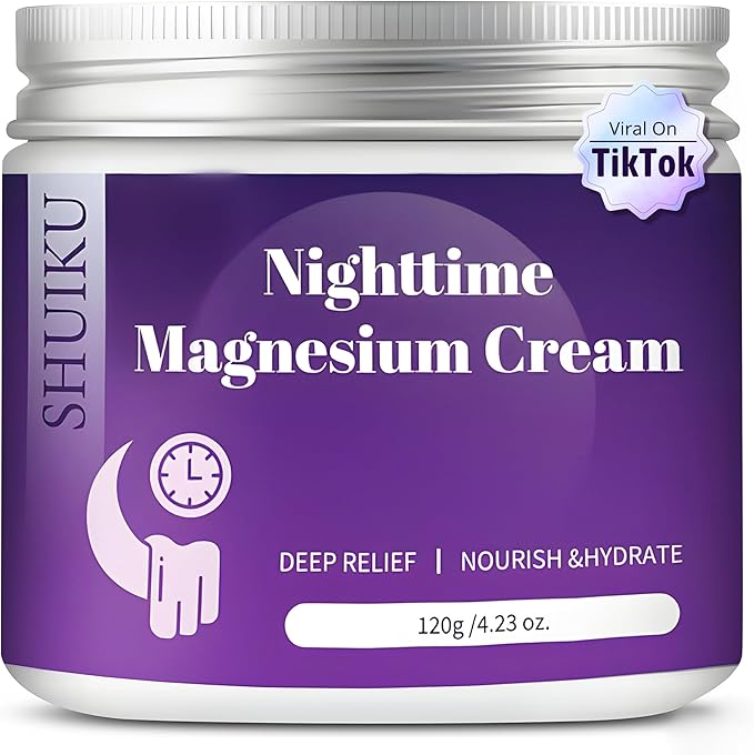 Magnesium Lotion for Sleep & Calm, Topical Magnesium Cream for Relaxation, Nightly Calm, Better Sleep, and for Leg Cramps & Pain