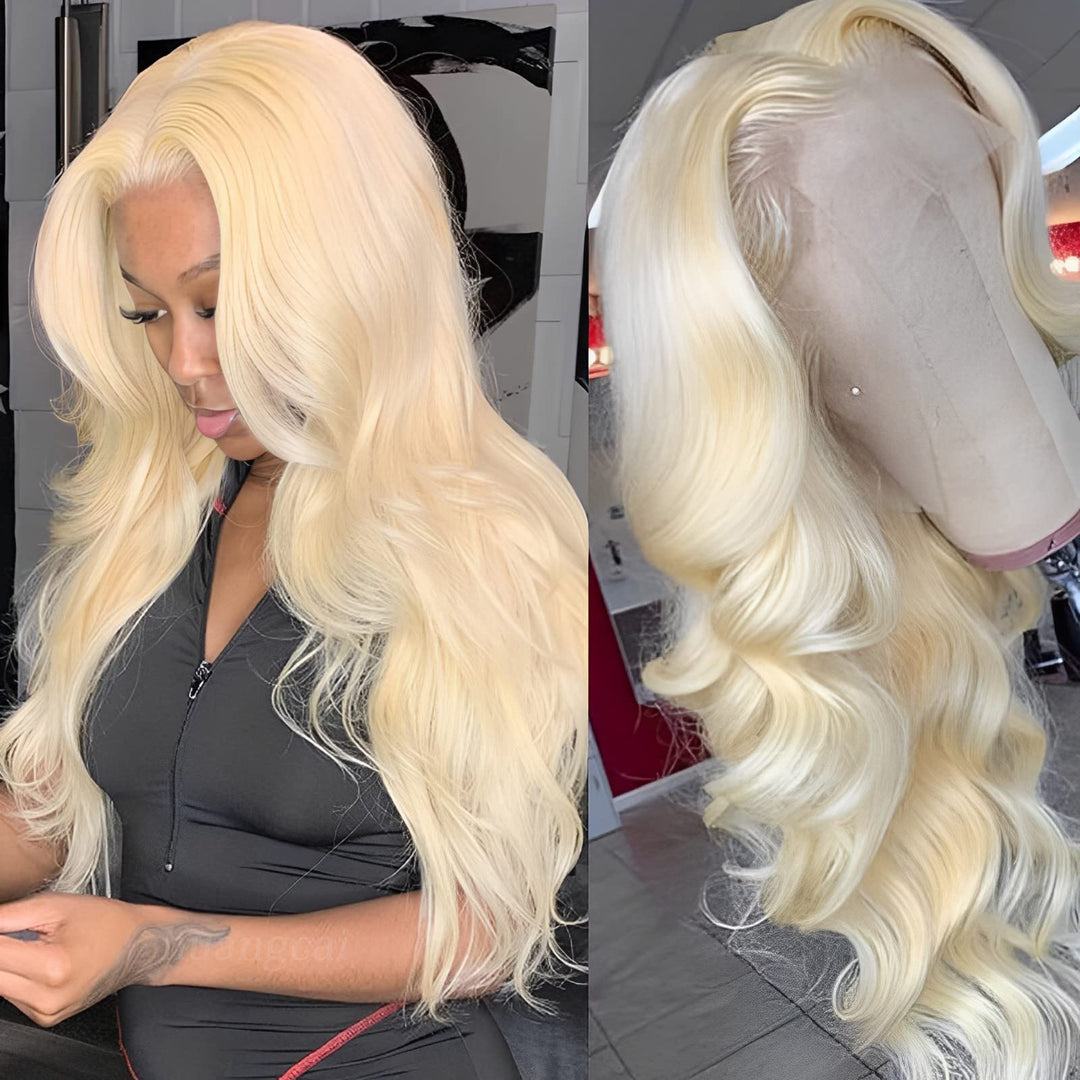 Huangcai 36Inch 613 Lace Front Wig Human Hair 13X1 Blonde Lace Front Wig Human Hair 613 Lace Frontal Wig For Women Pre Plucked W