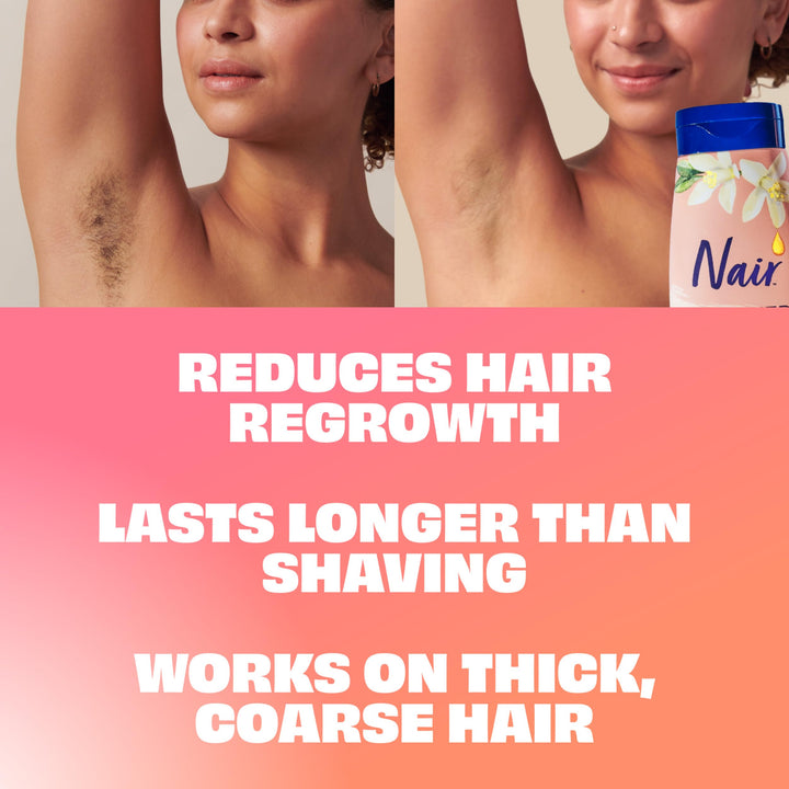 Nair Shower Cream Hair Remover with Moroccan Argan Oil and Orange Blossom, Body Hair Removal Cream for Women, 12 oz