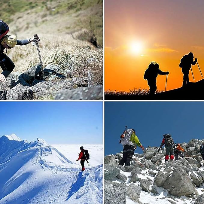 aiGear Walking Hiking Stick with Compass and Whistle, 15 in 1 Survive Walking Hiking Stick Outdoor Trekking Poles with Solid Durable Survive Tools 7 Tubes