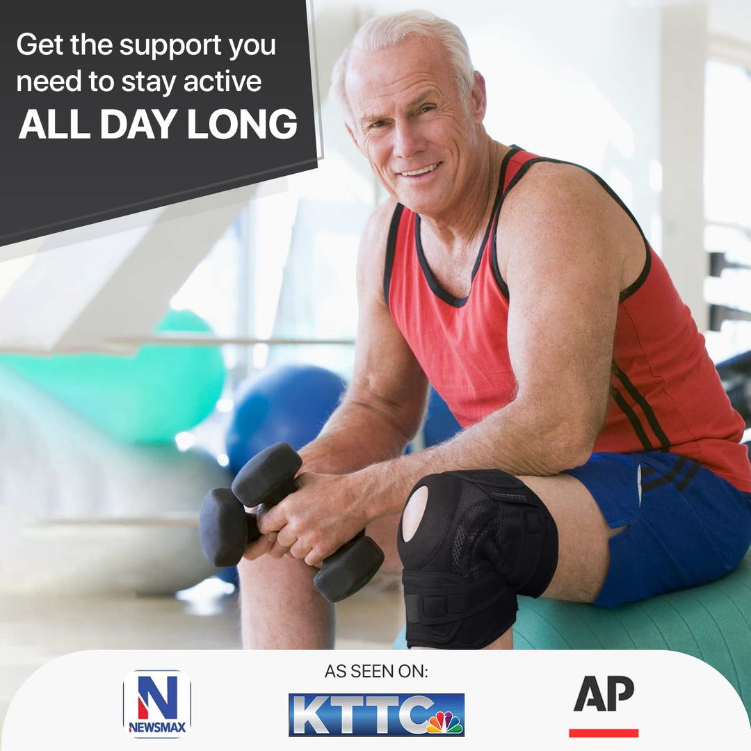 DR. BRACE ELITE Knee Brace with Side Stabilizers & Patella Gel Pads for Maximum Knee Pain Support and fast recovery for men and women-Please Check How To Size Video (Pluto, Small)