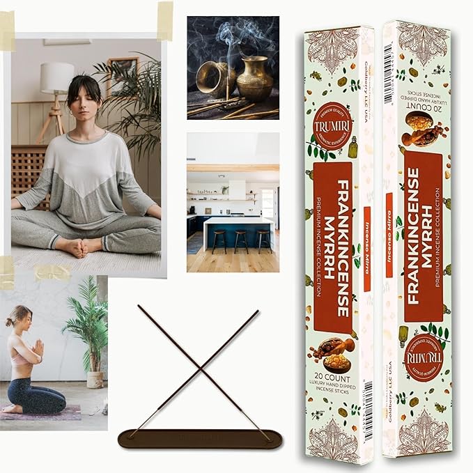 Frankincense and Myrrh Incense Sticks - Total 40 Insence-Sticks - Dual Pack of 20 Insense - Inciensos - Inscents - Natural Non Toxic Ingredients - Incents - Incence - Inscense - Insents