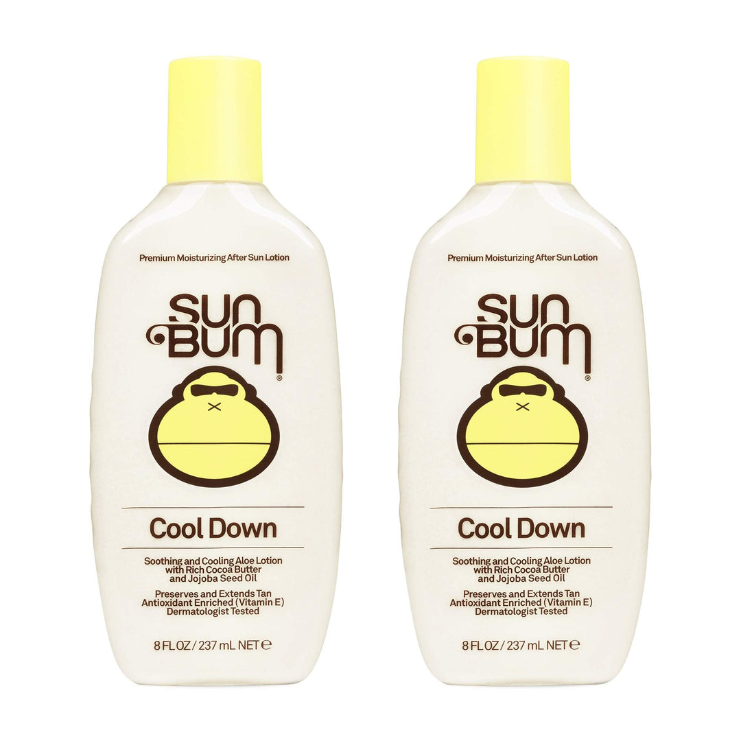 Sun Bum Cool Down Aloe Vera Lotion Vegan and Hypoallergenic After Sun Gel With Cocoa Butter To Soothe and Hydrate Sunburned Skin, 8 oz (Pack of 2)
