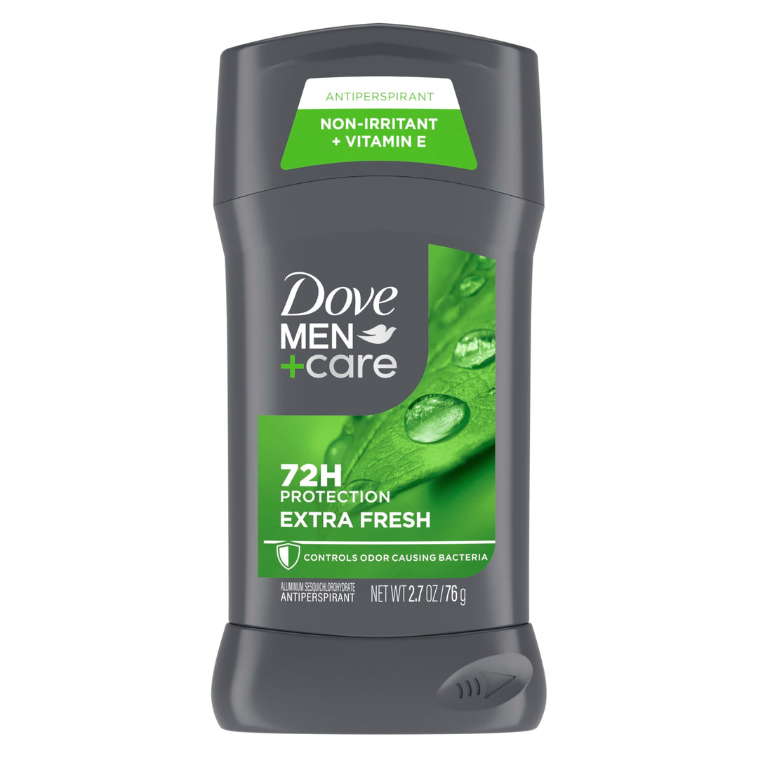 Dove Men+Care Extra Fresh Men's Antiperspirant Deodorant Stick Extra Fresh With 72-hour sweat & odor protection with 1/4 Moisturizing Cream & Long-lasting Citrus Scent 2.7 oz