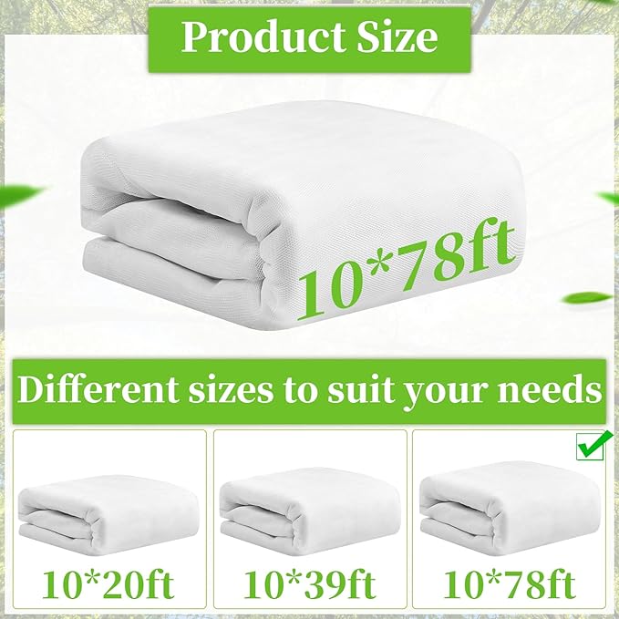 78x10Ft Mosquito Netting Garden Mesh Netting, Bug Insect Mosquito Fly Bird Net, Animals Barrier Protection Net, White 3x24m