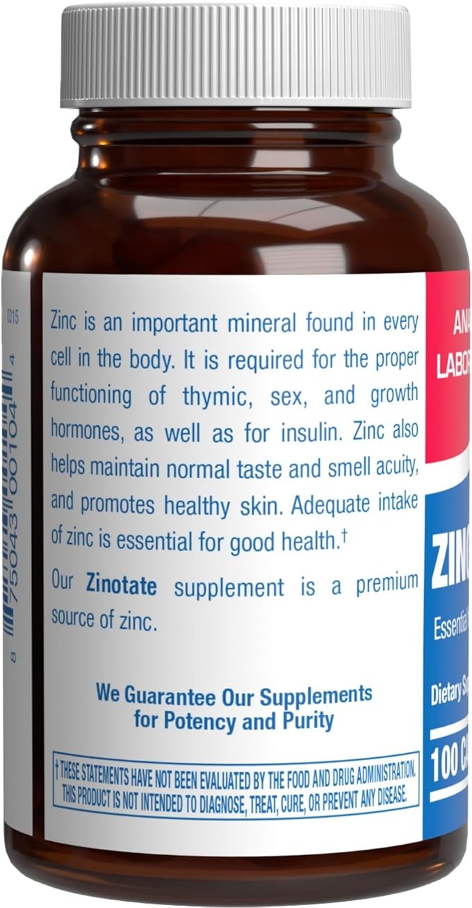 Chelated Zinc Picolinate 30mg - Clinically Formulated High Potency Zinc Supplement for Women & Men for Healthy Skin Bone & Immune System Support - Vegan Non-GMO & Easy to Swallow - 100 Servings