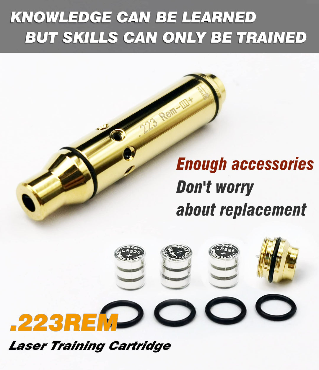 BOOLIT EYE Laser Training Cartridge for Dry Fire Training 3rd Gen .223REM Laser Bullet Comes with Spare Switch Cap