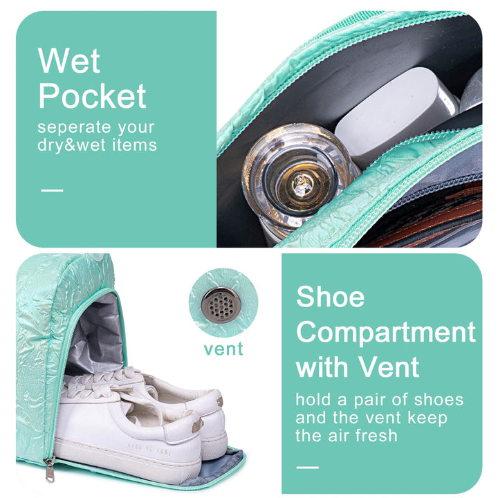 BLUBOON Duffle Bag Girls Kids Cute Gym Bag with Shoes Compartment & Wet Separation Waterproof Sports Overnight Travel Bag