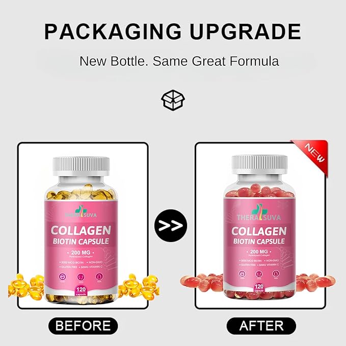 Multi Collagen Complex 200MG + Biotin 3000MCG + Vitamin C 50MG Per Serving! Promotes Healthy Hair, Beautiful Skin, and Nail Support! 120 Capsules, 60 Day Supply