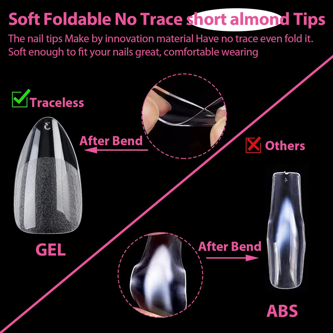 504Pcs Matte Soft Gel Toe Nail Tips | Full Cover for DIY Nail Extensions