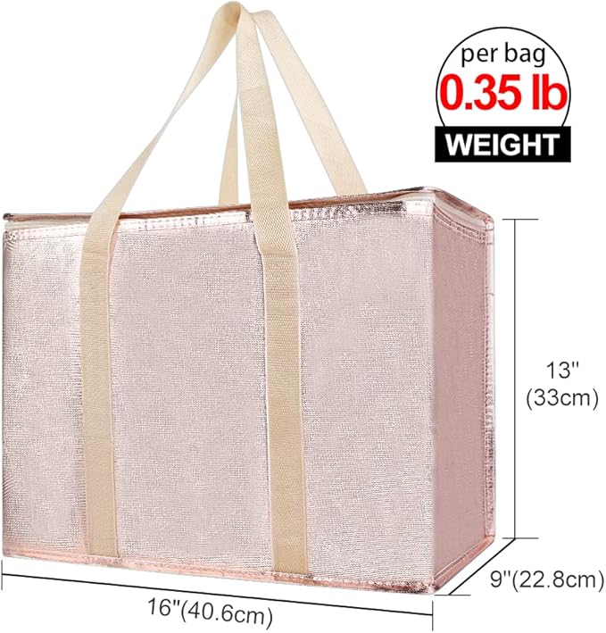 Insulated Reusable Grocery Shopping Bags, 4 Packs