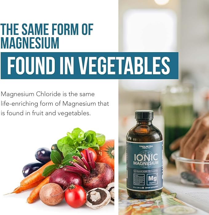 Liquid Magnesium | 8 oz - Ionic Magnesium Chloride, Highest & Fastest Absorption - Calm Mood, Sleep, Muscle Cramps & Spasms, Natural Laxative – Vegan, Glass Bottle (96 Servings)