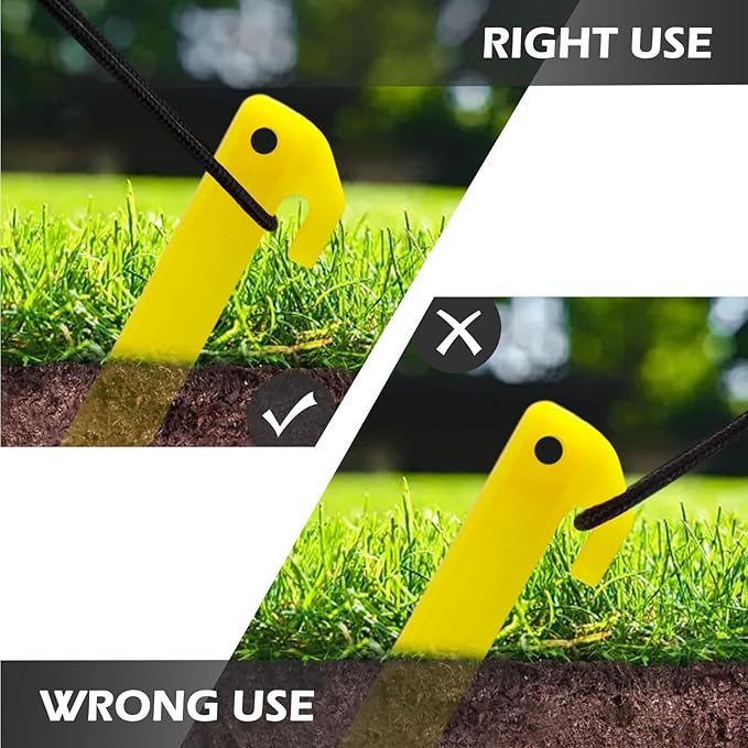 24pcs Plastic Tent Pegs Durable Spike Hook Awning Camping Caravan Pegs Accessory