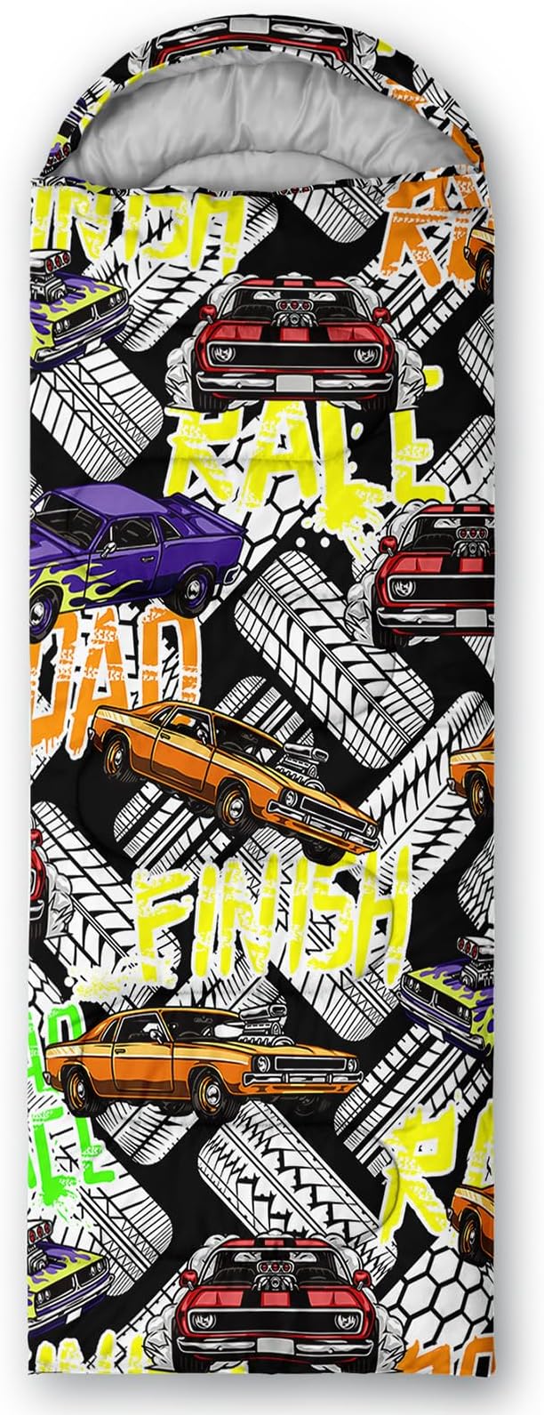 AILONEN Boys Sports Camping Sleeping Bags,Lightweight & Waterproof,3 Season Warm & Cool Weather,Black Player Basketball Sleeping Bags for Kids Adults,Travelling,Outdoors