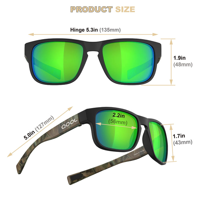 QOOL TIMES Living out your F11 HD Polarized green camouflage sport Sunglasses Men Women Running