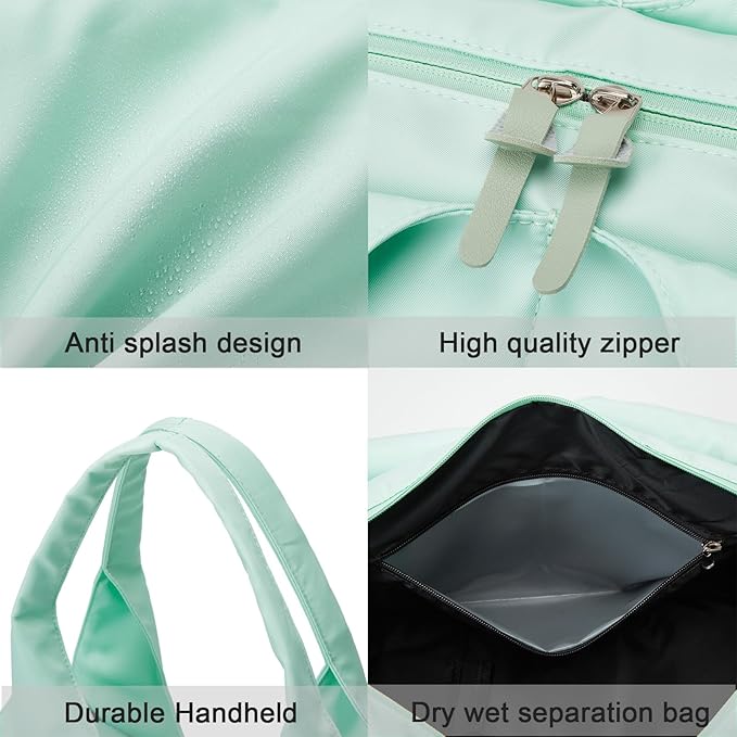 forestfish Yoga Gym Bag for Women with Shoes Compartment & Wet Dry Storage Pockets Lightweight Duffel Bag