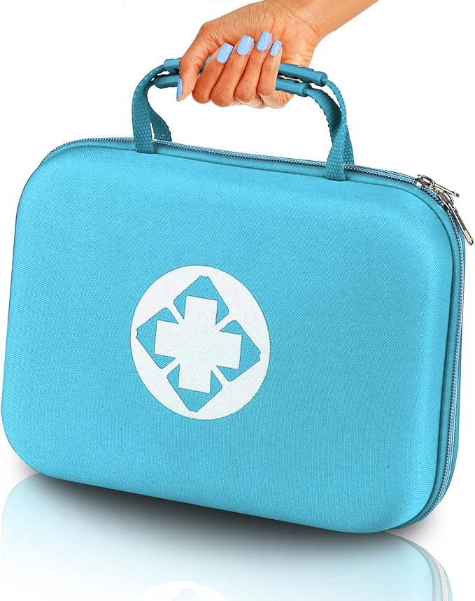 300PCS Home First Aid Kit for Hiking Car Home Emergency Kit First Aid Handheld Bag Multiple Purpose Case Outdoor Backpacking Gear for Disaster Preparedness Blue