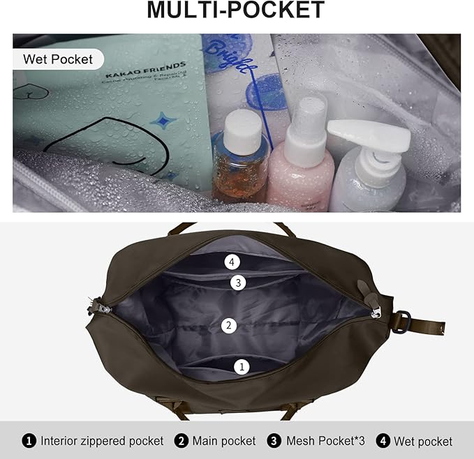 Travel Duffel Bag,Sports Tote Gym Bag,Shoulder Weekender Overnight Bag for Women