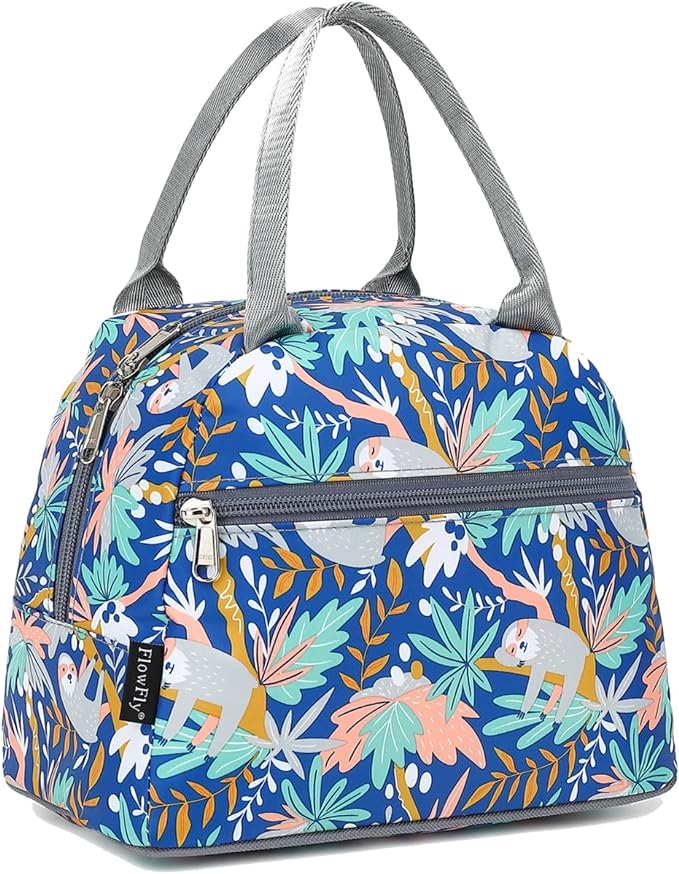 FlowFly Insulated Lunch Cooler Bag - Tote Bag Organizer for Women/Men, Sloth