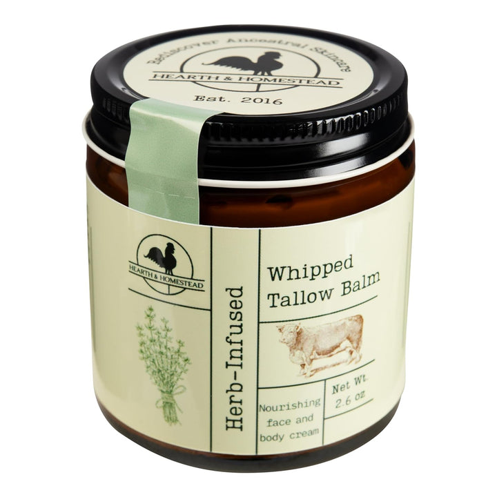 Handmade Unscented Whipped Tallow Balm | Organic Body Butter for Eczema & Rosacea - 1.3 oz