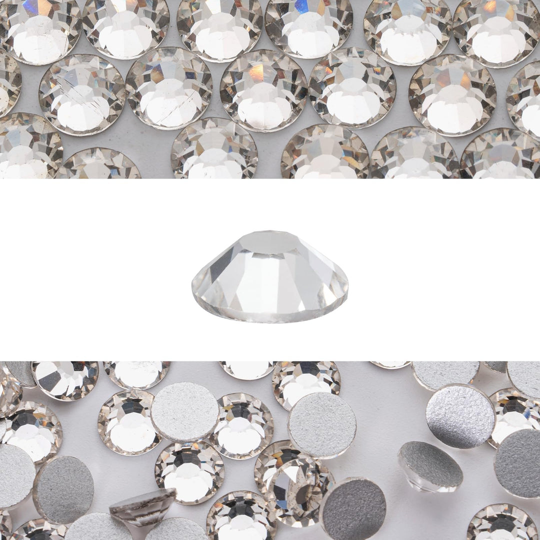 Novani 3000pcs Crystal Clear Rhinestones Flat Back Rhinestone Glass Diamonds Round Gems for Nail Art and Crafting Decorations,SS6,1.9-2.0mm
