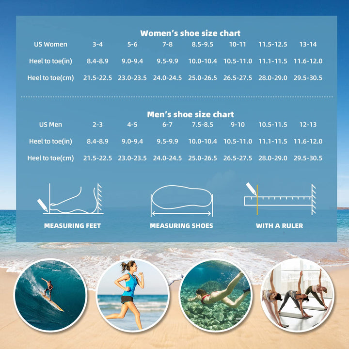 Water Shoes Quick-Dry Aqua Socks Thicker Sole Swim Beach Yoga Wear Sport Camping Accessories Gear Pool Park for Women Men Adult
