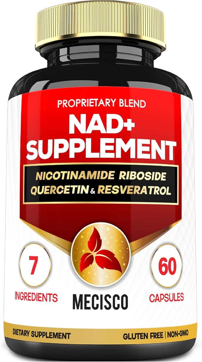 NAD+ Supplement with Nicotinamide Riboside w/Quercetin, Resveratrol, Turmeric, Rhodiola Rosea, Astragalus - 60 Count