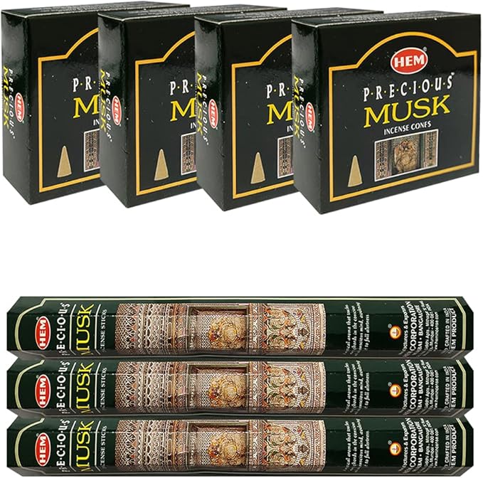 Musk Incense sticks and cone incense holder variety pack bundle insence insense insienso