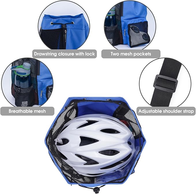 WANDF Swim Bag Mesh Drawstring Backpack with Wet Pocket for Swimming, Gym, and Workout Gear