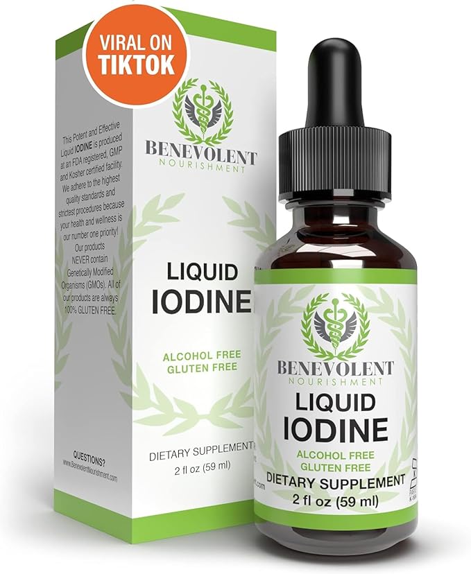 Liquid Iodine Potassium Drops - 1300 Servings | Large 2oz Bottle | Great Taste | 2X Absorption | Just One (1) Drop a Day for Fast Support - Potassium Iodide - Alcohol and Gluten Free