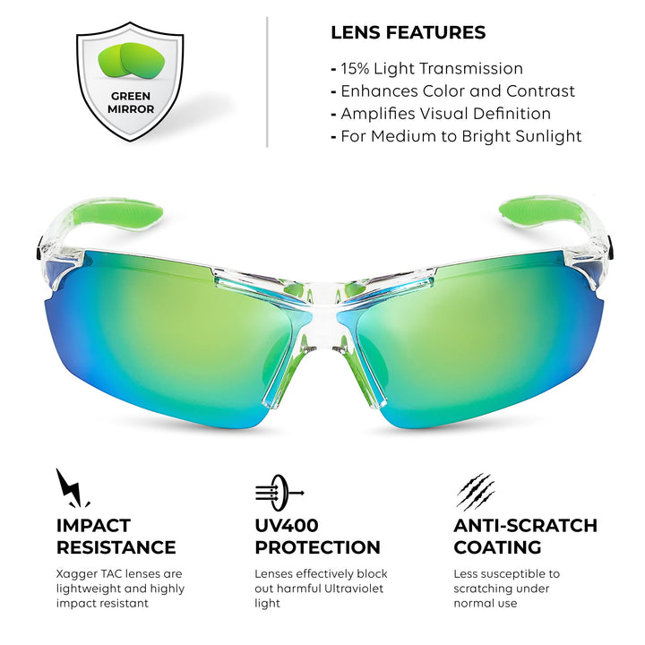 Xagger Polarized Wrap Around Sport Sunglasses for Men Women UV400 Baseball Softball Running Cycling Glasses