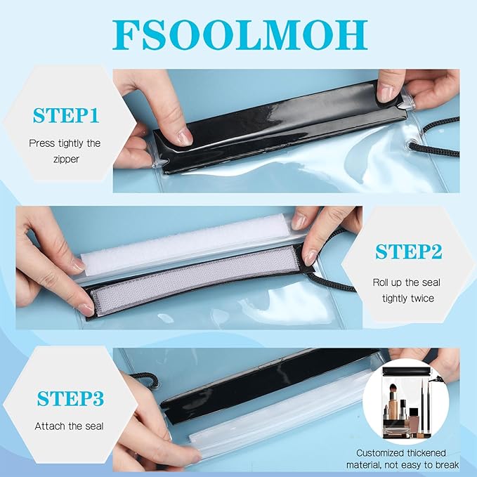 15 Pack Waterproof Bags Clear Water Tight Pouch Holder 3 Sizes Dry Bags Boating Waterproof Cases Sealable Phone Pouch for iPhone iPad Maps Camera Document Holder Kayaking Swimming Beach