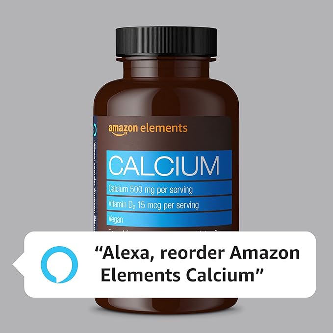Amazon Elements Calcium Plus Vitamin D2, 65 Tablets (2 Month Supply) (Packaging May Vary) (Pack of 2)