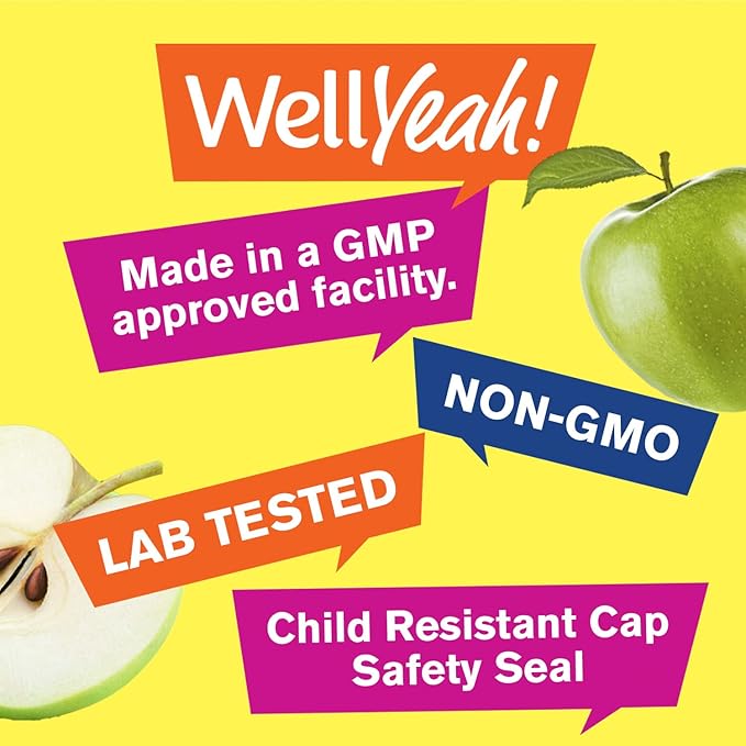 Vitamin C 1050 mg Gummies 2 Pack - Sour Apple Flavor - Immune Support Dietary Supplement, Antioxidant Support - Extra Strength Vegetarian Gummy, Non-GMO, Gluten Free - 30 Servings