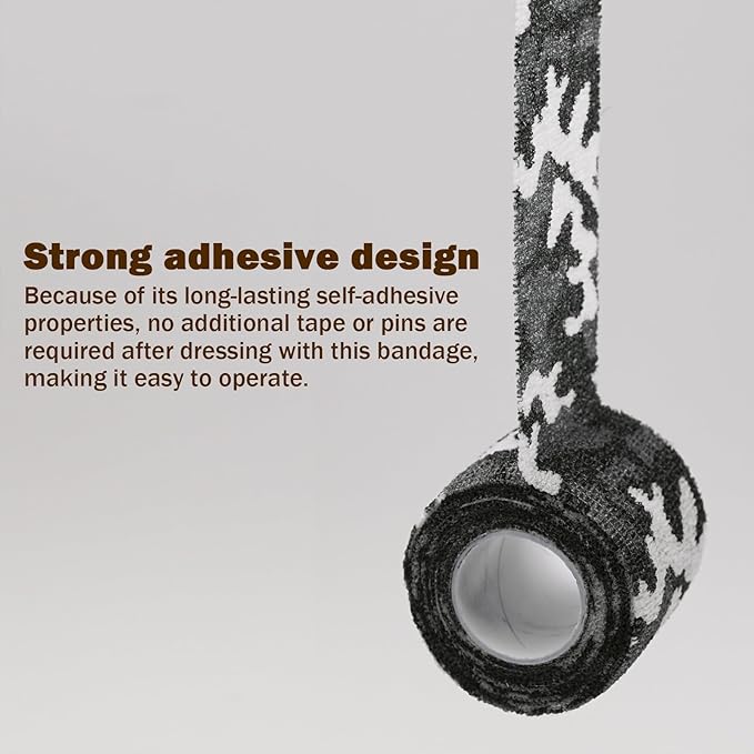 Bandages First Aid Tape Cohesive Wrap Adhesive Bandage Self Adherent (2-Inch, Camouflage-A)