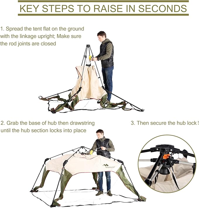 8.2'x8.2' Pop Up Canopy Tent Easy One Person Setup Instant Outdoor Beach Canopy Folding Portable Sports Shelter with 1 Sidewall - Olive