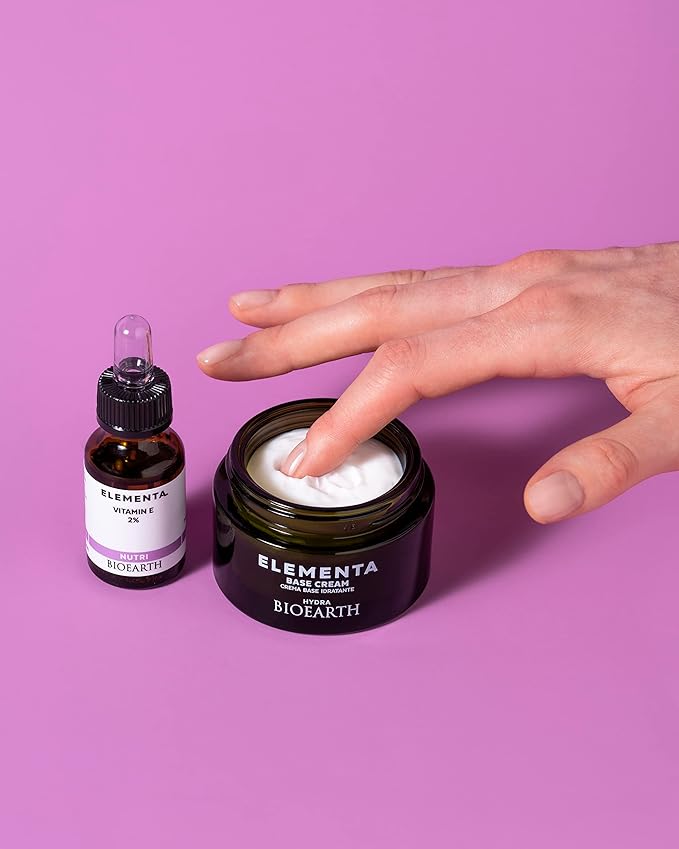 Bioearth Elementa, NUTRI Face Serum with 2% Vitamin E and an Active Base with Argan Oil, Nourishing and Elasticising Effect, Made in Italy, Vegan, AIAB Certification - 15ml Pack